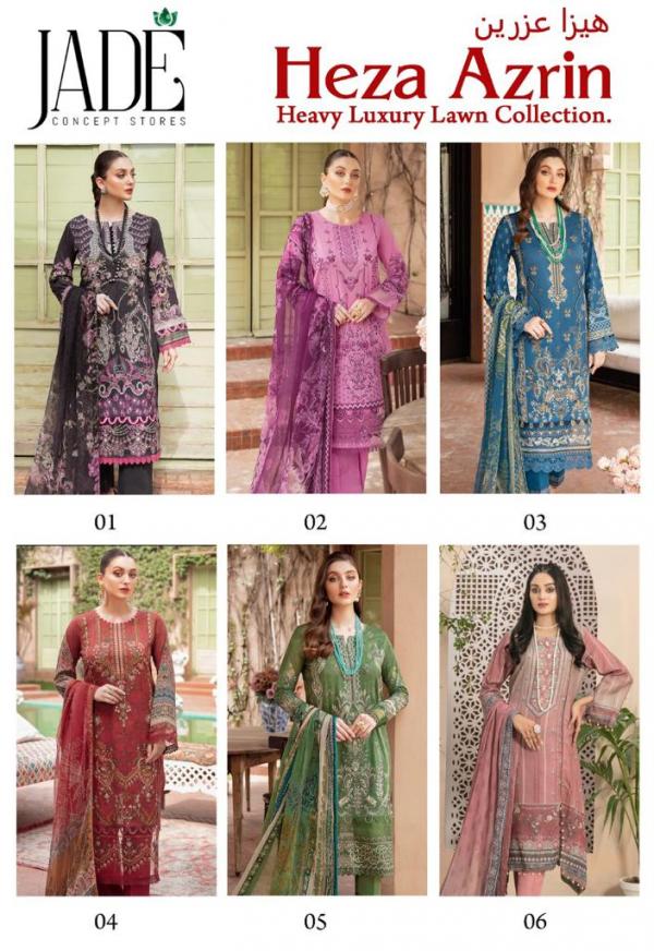 Jade Heza Azrin Lawn Cotton Designer Suit